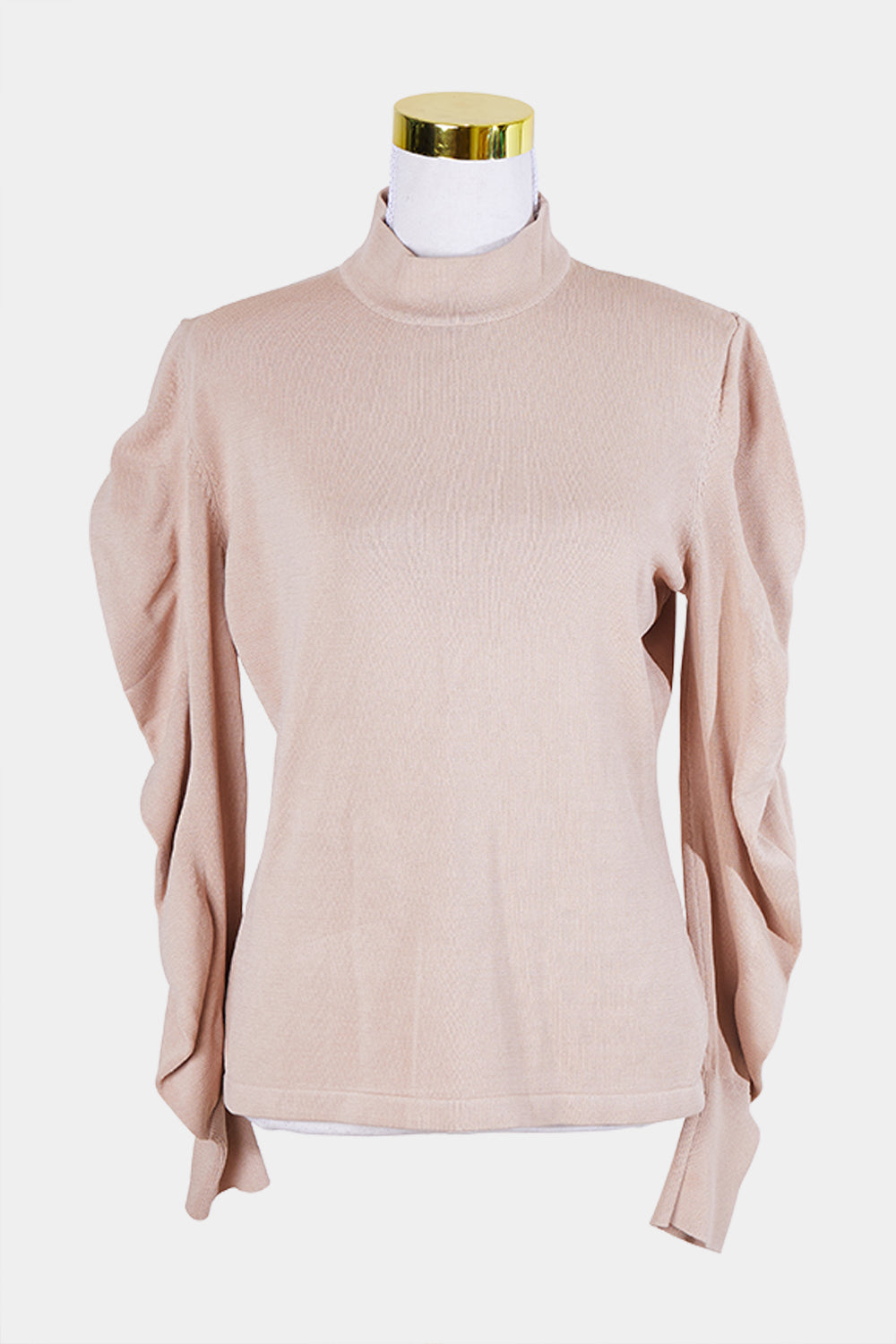 Seed Heritage Beige High Neck Knit Top