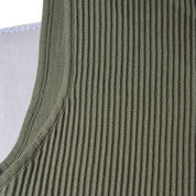 GLASSONS Khaki High Neck Crop Tank Top