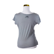 MNG Khaki and Black Velvet Heels Flocked T Shirt