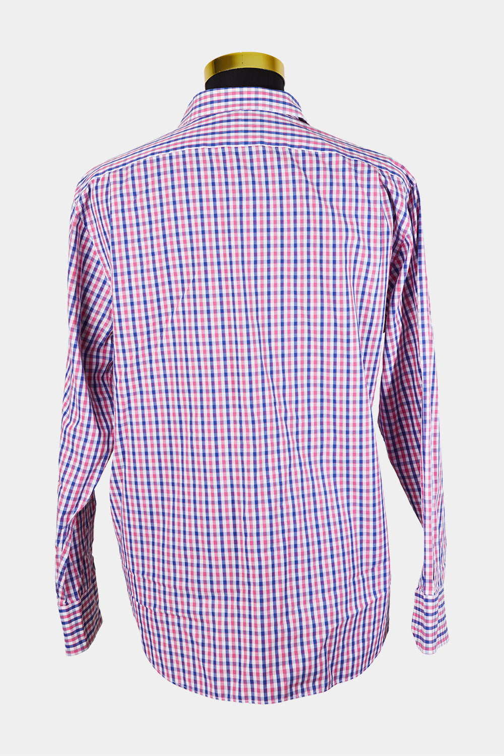 Van Heusen Fuschia and Blue Plaid Button Down Shirt