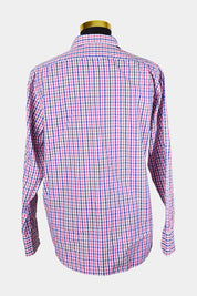 Van Heusen Fuschia and Blue Plaid Button Down Shirt