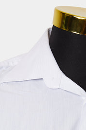 GLOWEAVE White and Light Blue Stripe Button Down Shirt
