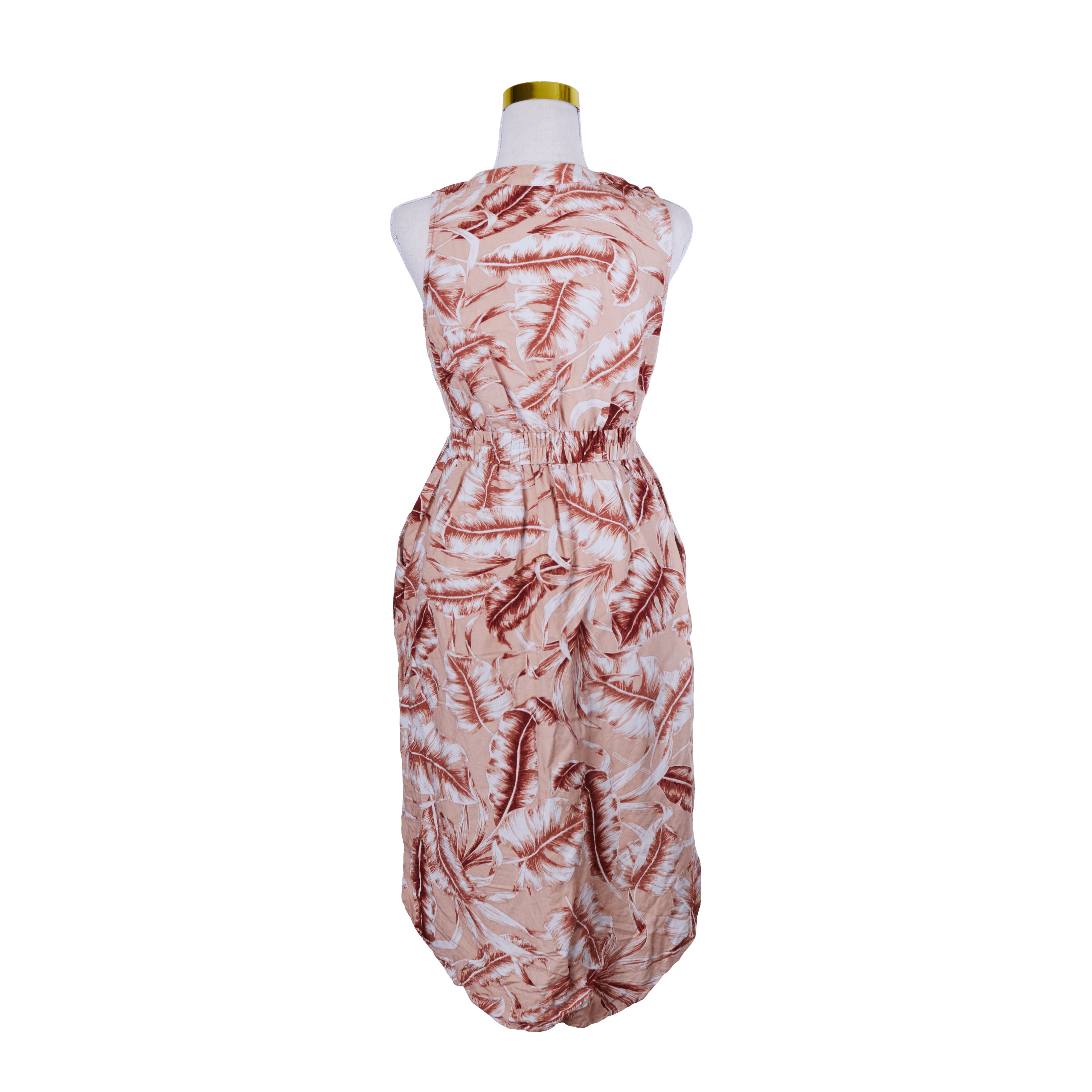 WITCHERY Orange Fern Print Sleeveless Summer Dress