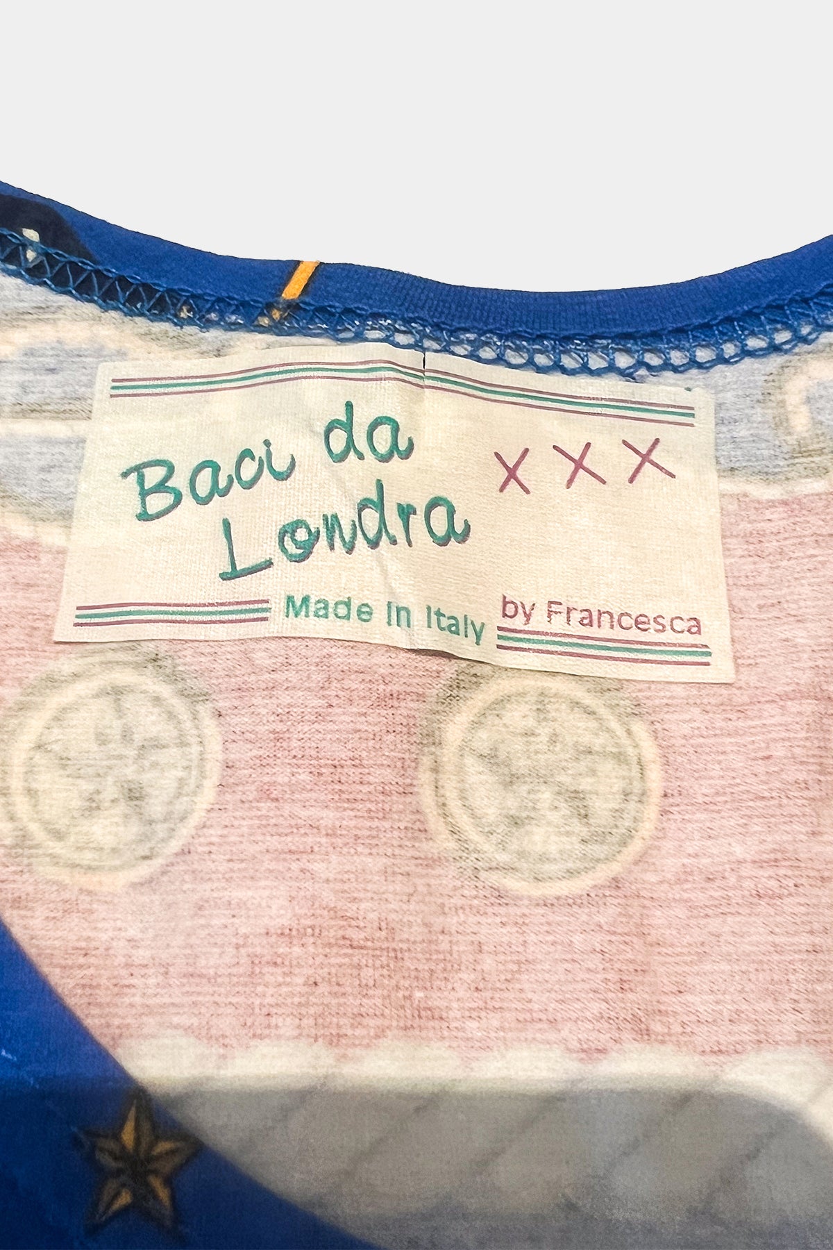 Baci Da Londra Red and Blue Sleeveless Dress