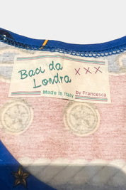 Baci Da Londra Red and Blue Sleeveless Dress