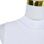 GLASSONS White High Neck Crop Top