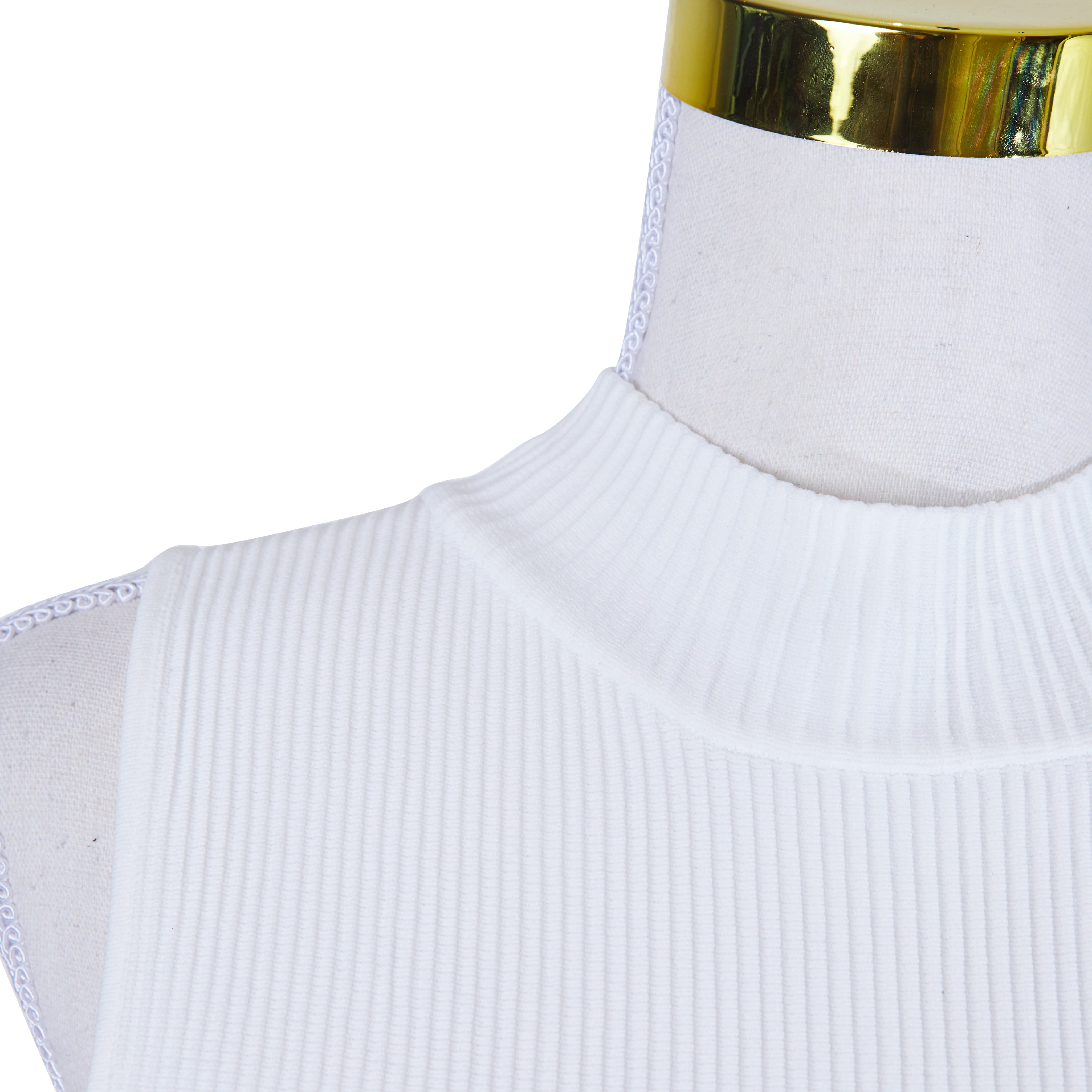 GLASSONS White High Neck Crop Top