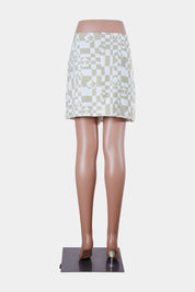 Luck And Trouble Khaki Pattern Mini Skirt