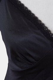 Assorted Brands Black Lace Detail Slip Dress
