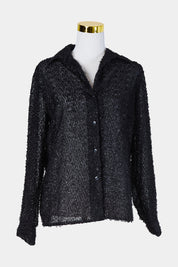 JORDAN Black Sparkle Sheer Shirt