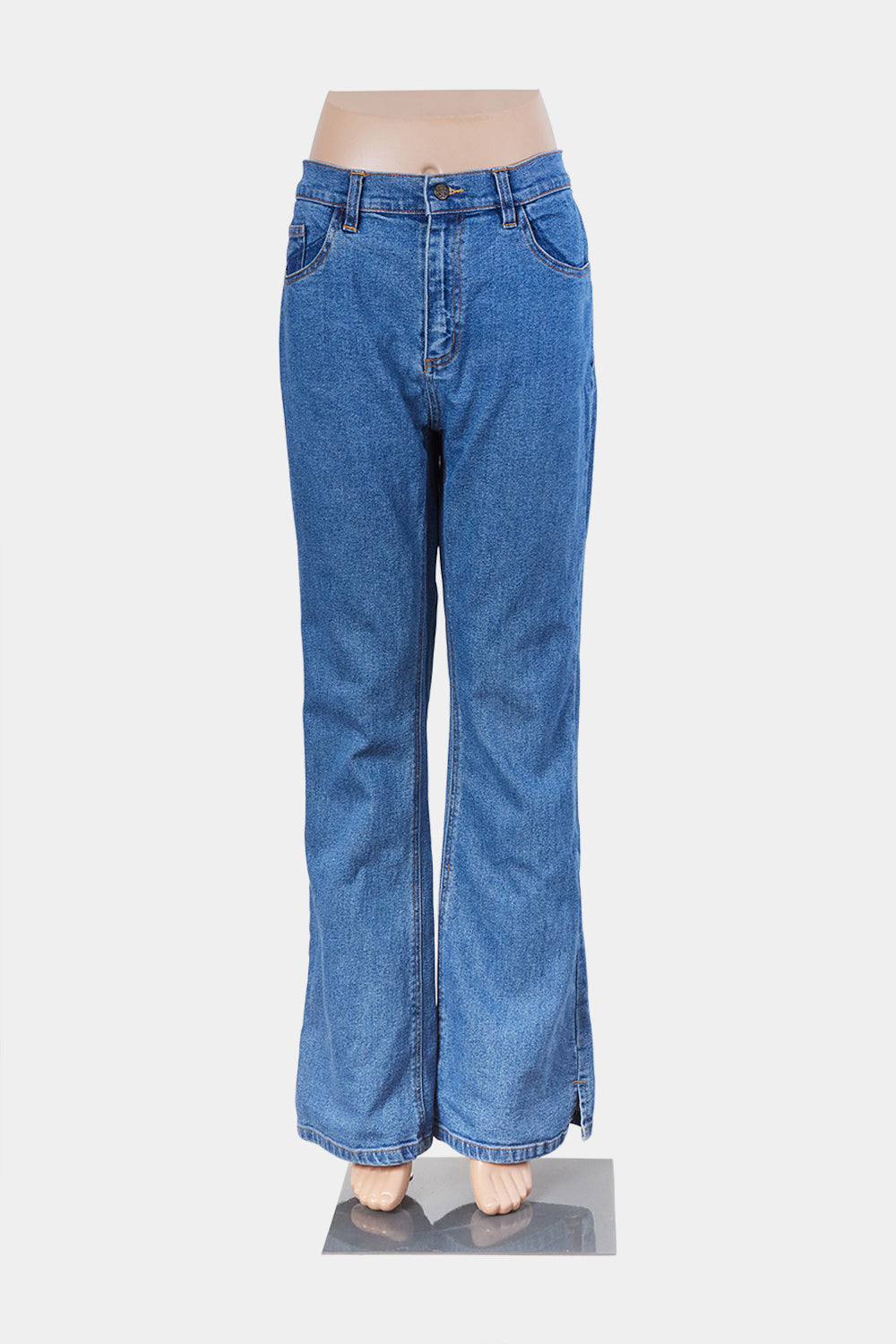 Jeans And Co Blue Low Rise Relaxed Leg Jean