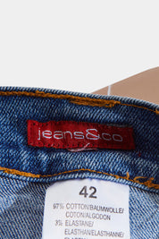 Jeans And Co Blue Low Rise Relaxed Leg Jean