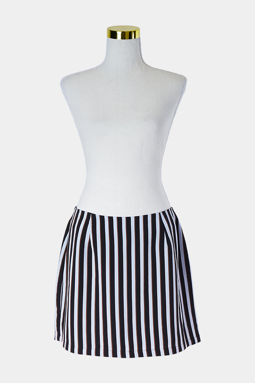 GLASSONS Black, Brown, Pale Blue Stripe Mini Skirt
