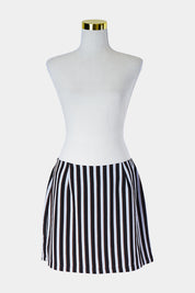 GLASSONS Black, Brown, Pale Blue Stripe Mini Skirt