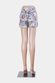 Princess Highway Light Blue Floral High Waisted Shorts
