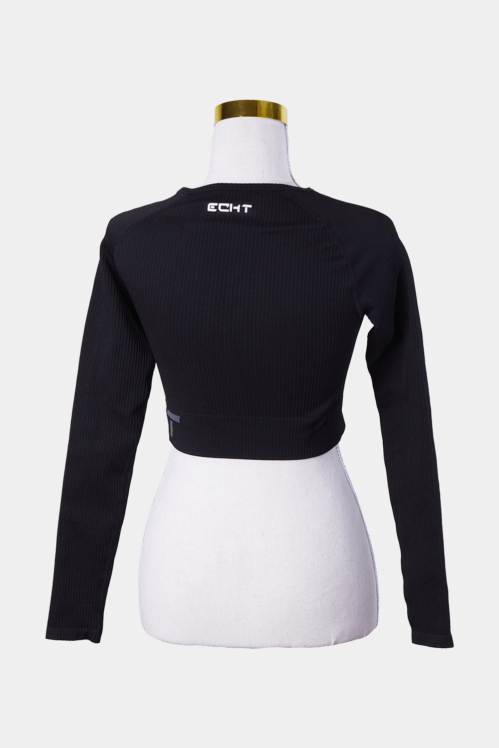 ARISE Black Ribbed Long Sleeve Crop Top