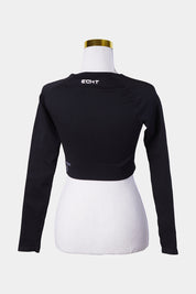 ARISE Black Ribbed Long Sleeve Crop Top