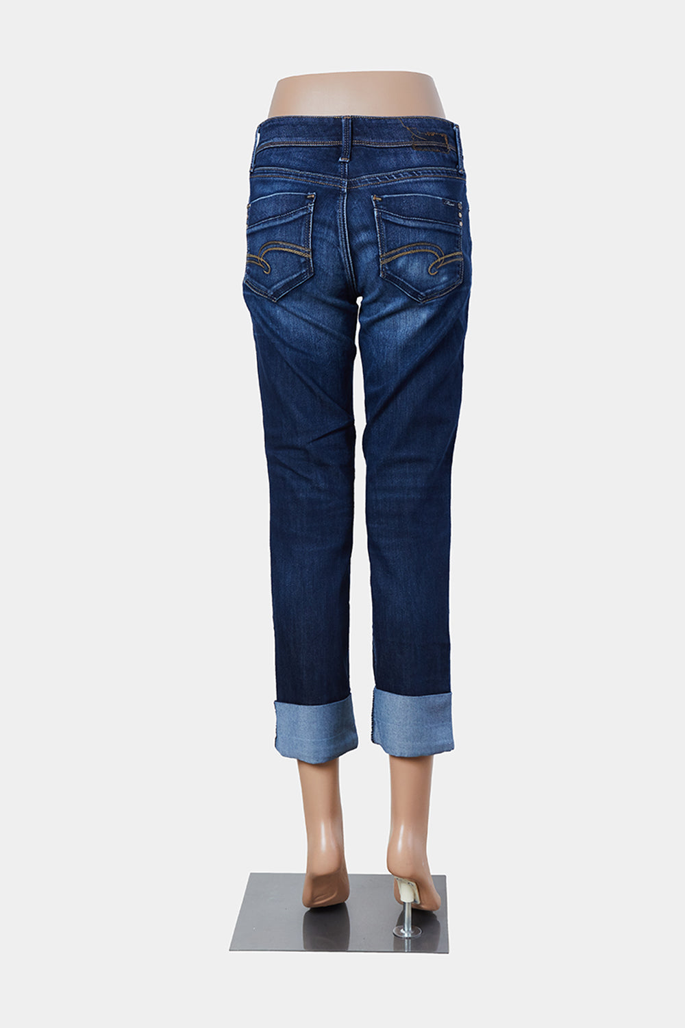 MAVI Dark BlueWash Faded Low Rise Cuff Jeans
