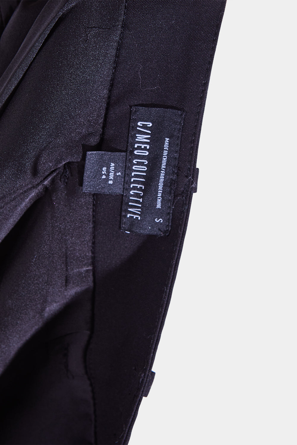 C/meo Collective Black High Waisted Stitch Detail Trousers