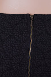 Sunny Girl Black Embossed Pattern Pencil Skirt