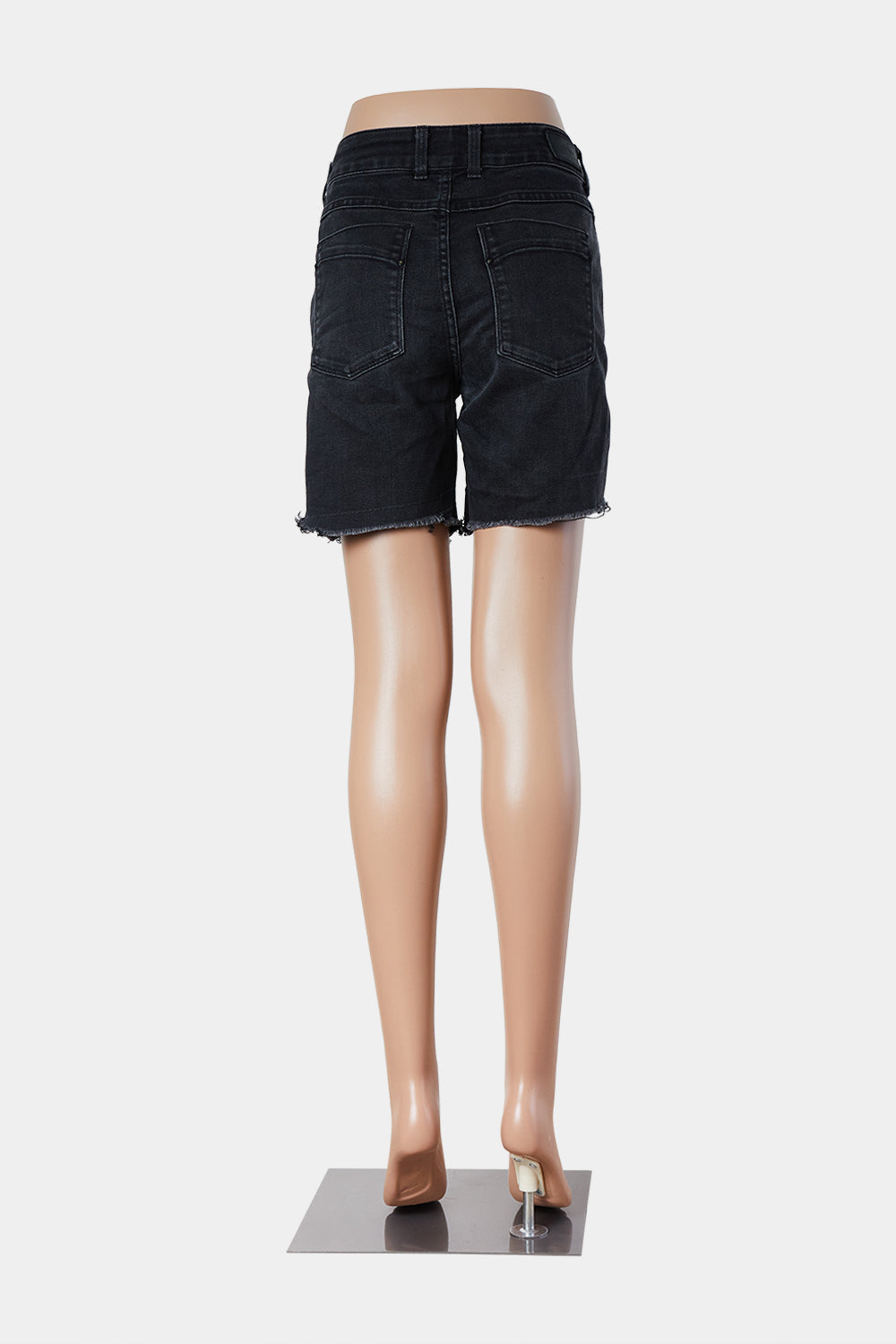SABA Black Mid Rise Denim Shorts