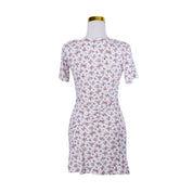 Pretty Little Thing White Floral Print Short Sleeve Summer Dress