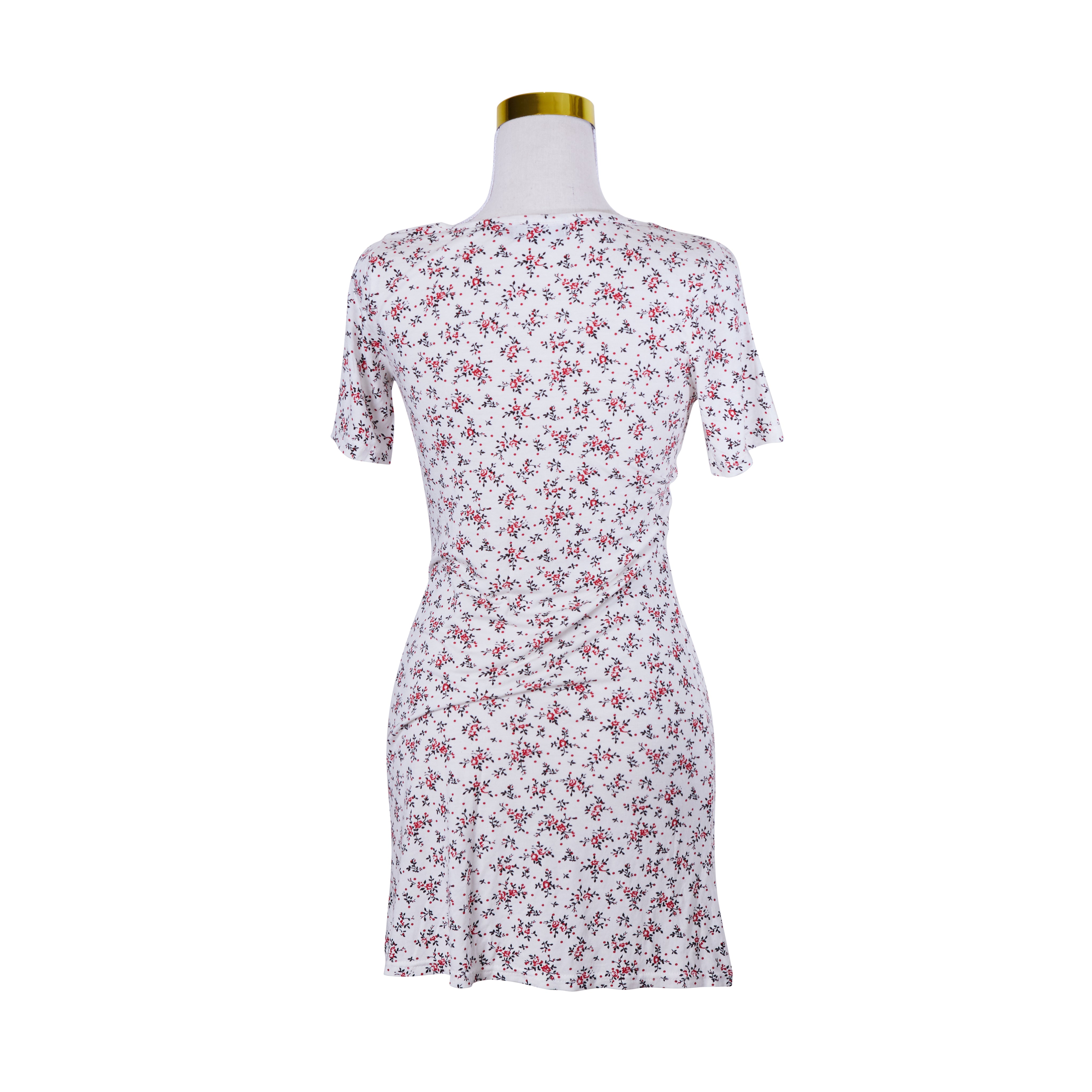 Pretty Little Thing White Floral Print Short Sleeve Summer Dress