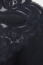 Vanity Fair Black Lace Detail Slip Dress