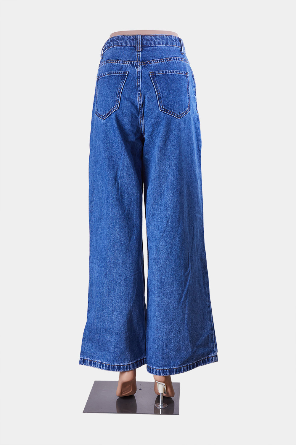 DISSH Blue High Waisted Pintuck Relaxed Jeans