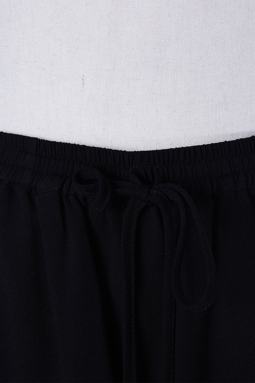 DECJUBA Black Drawstring Midi Skirt