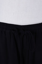 DECJUBA Black Drawstring Midi Skirt