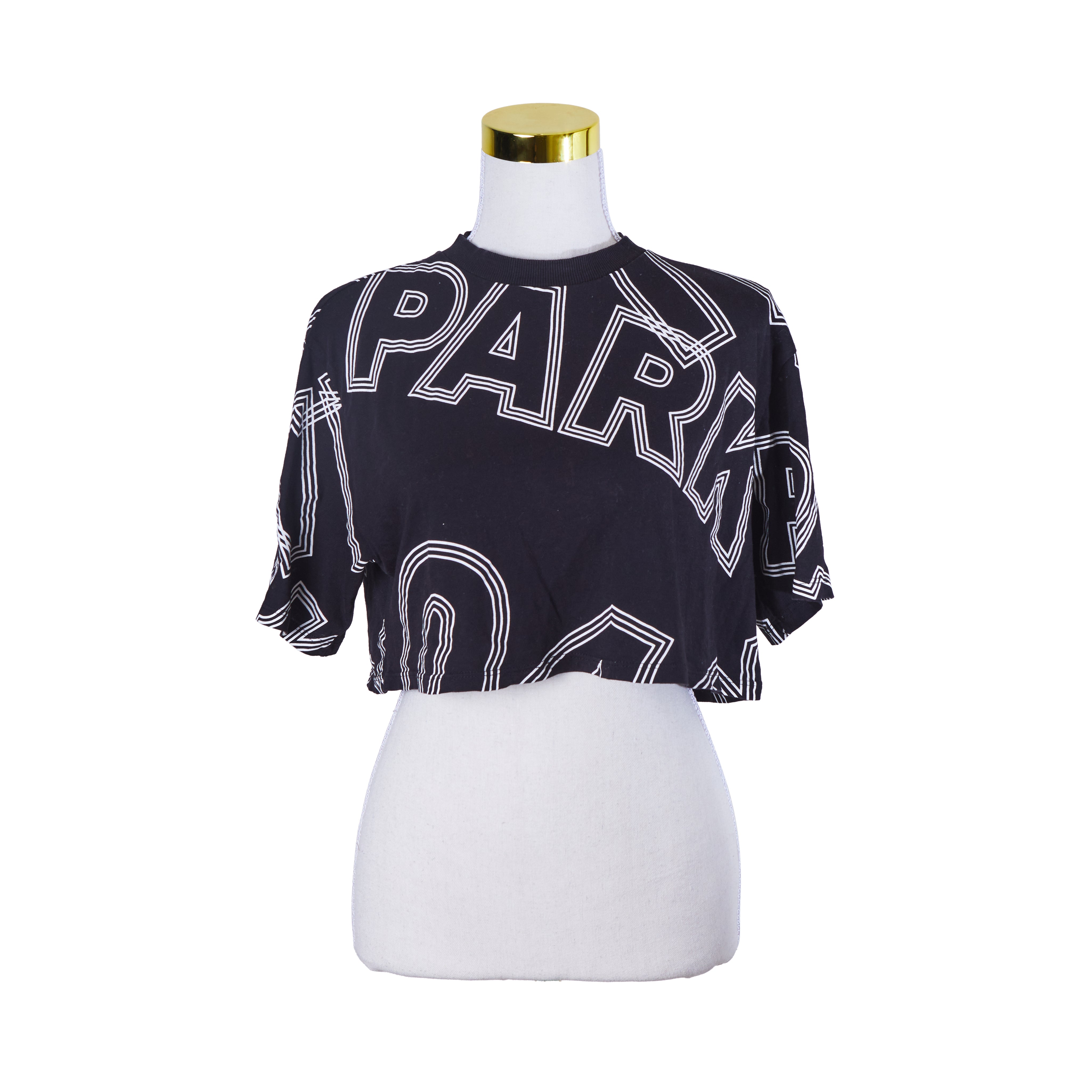 Ivy Park Black and White4 Print Crop T Shirt
