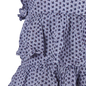 Country Road Dusty Blue Print Tiered Dress