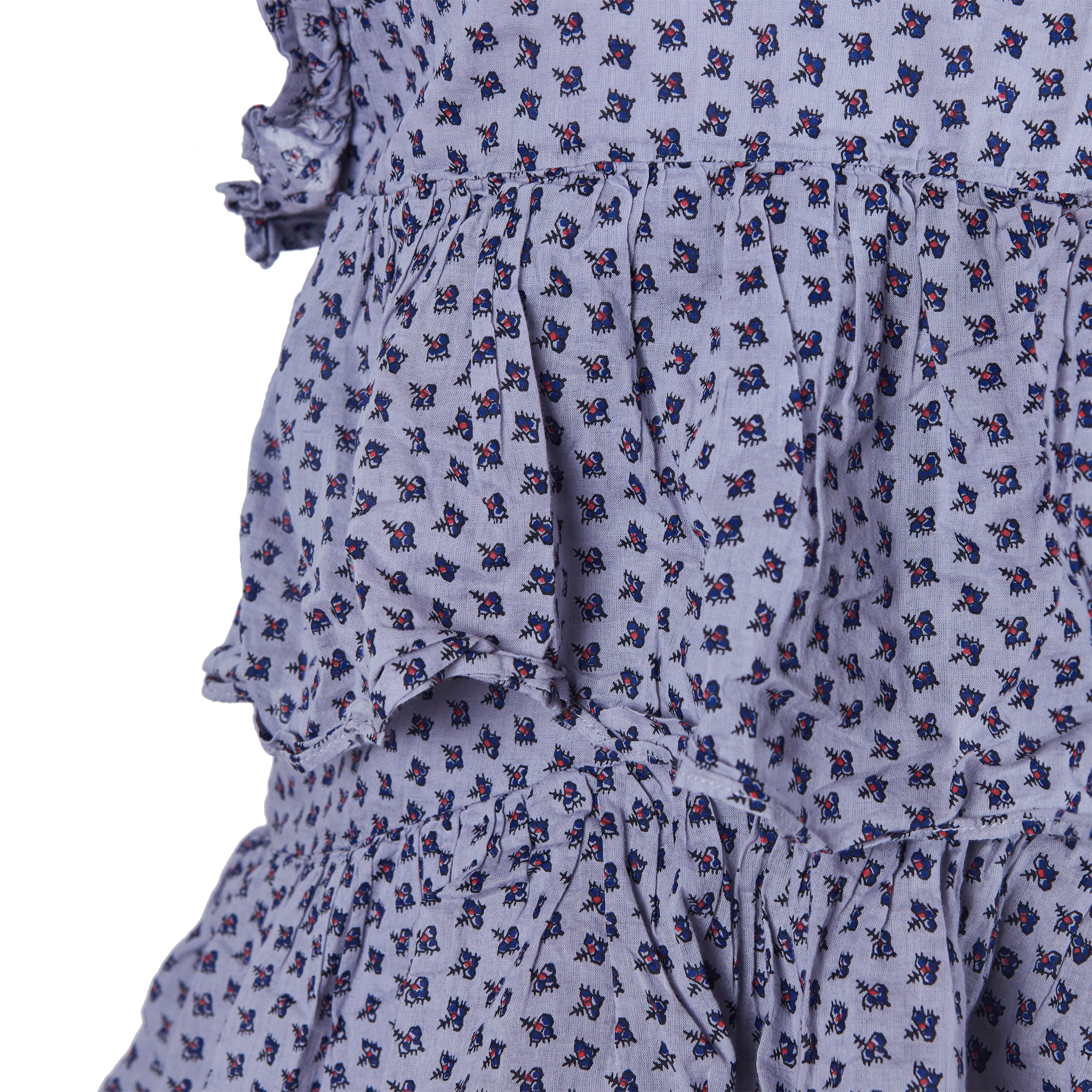 Country Road Dusty Blue Print Tiered Dress