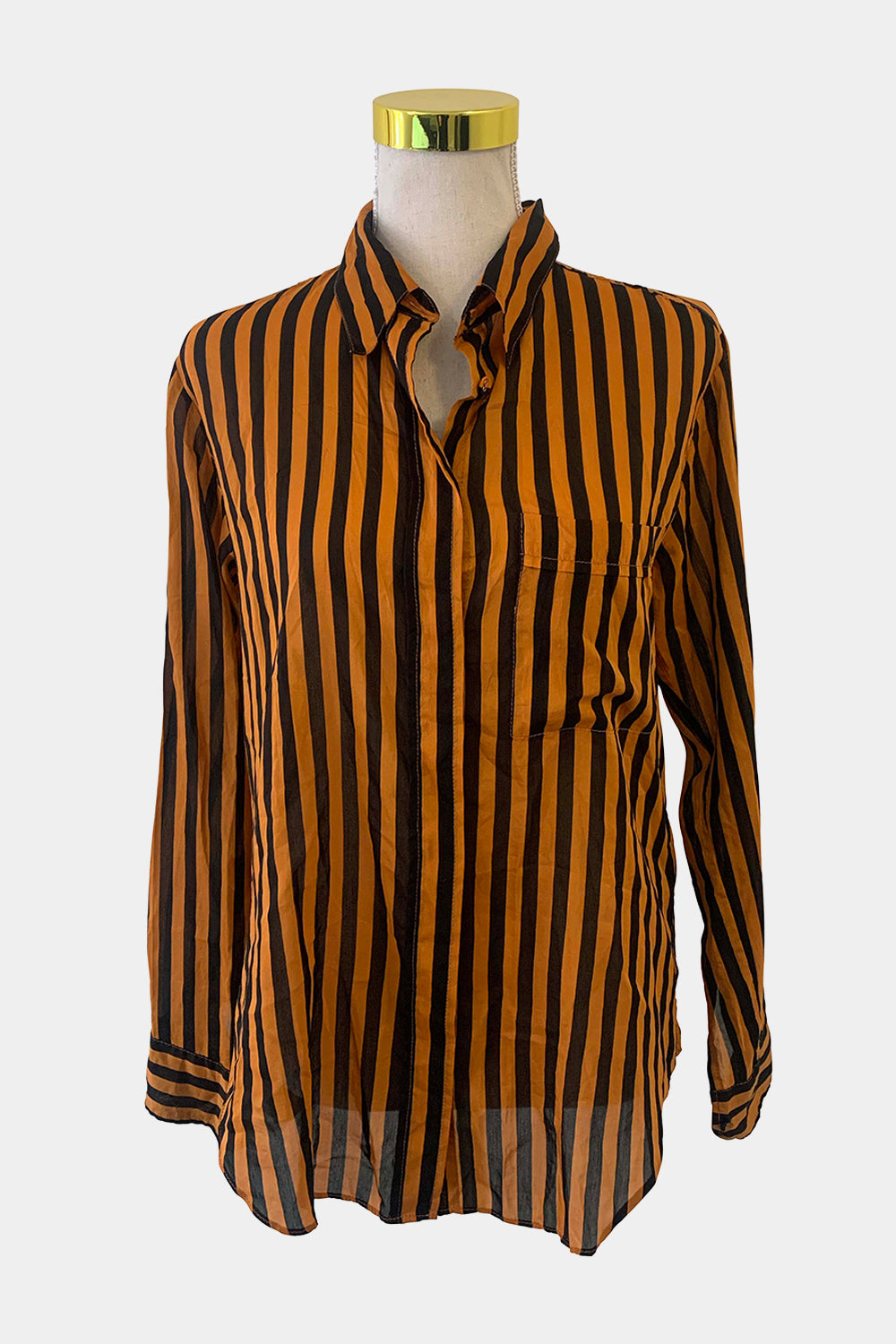 Lee Matthews Orange And Black Shirt