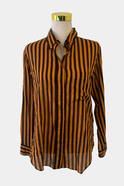 Lee Matthews Orange And Black Shirt