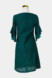 PREVIEW Green Lace Frill Sleeve Dress