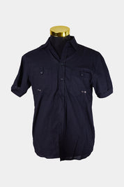 OAKRIDGE Black Pinstripe Short Sleeve Button Down Shirt
