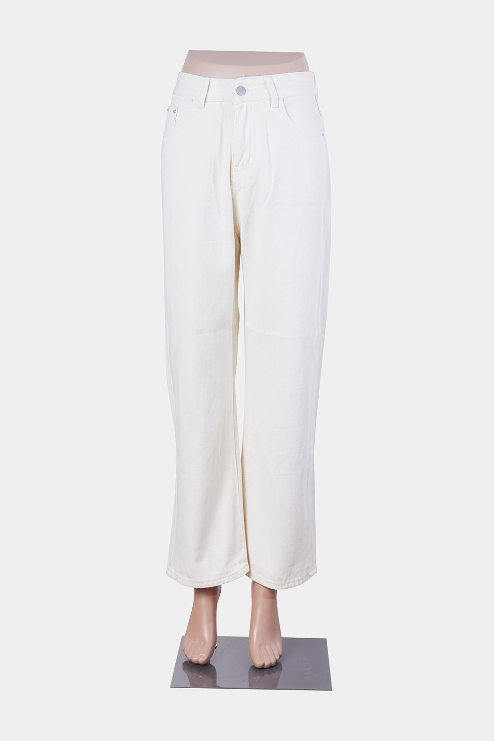 Beginning Boutique Pastel Yellow High Waisted Straight Leg Jeans