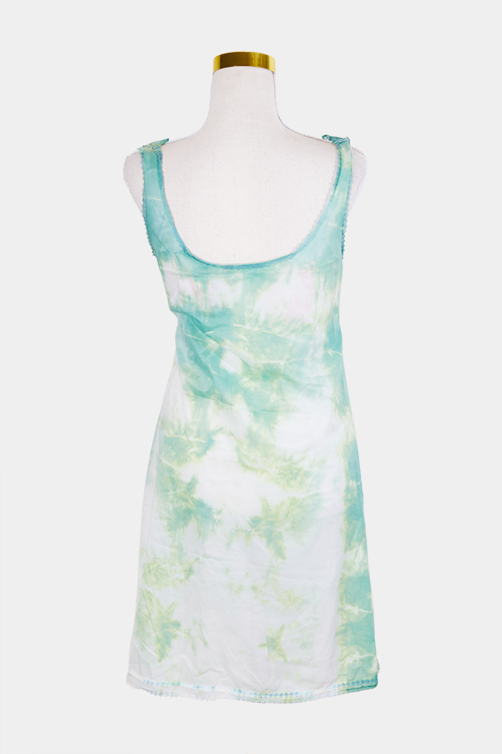 Assorted Brands Green Tie Dye Lace Detail Slip Dress