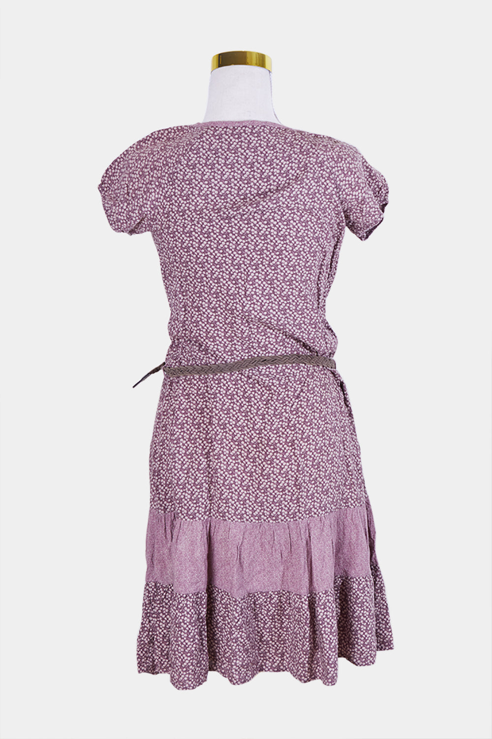 Grain De Malice Burgundy Floral Belted Sundress
