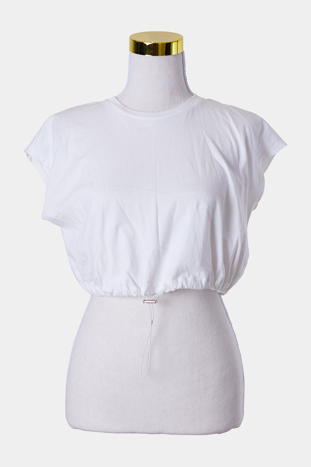 ZARA White Cropped Toggle T Shirt