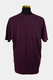 STUSSY Burgundy Embroidered T Shirt