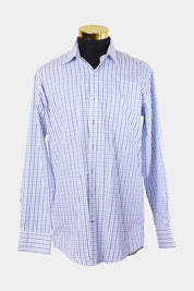 Van Heusen Blue and White Pattern Classic Fit Button Down Shirt