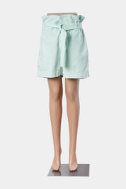 BASSIKE Mint Green Belted Shorts