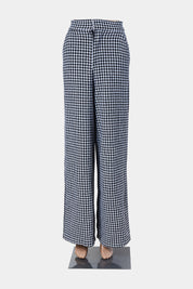 SHOWPO Black and White Herringbone High Waisted Trousers