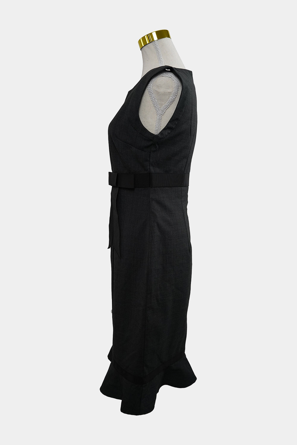 JACQUIE Grey Sheath Bow Midi Dress