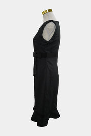 JACQUIE Grey Sheath Bow Midi Dress