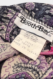 Booth Bay Black and Fuschia Floral Midi Skirt