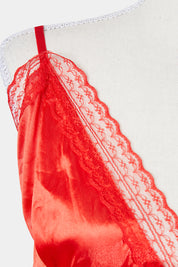 Assorted Brands Red Lace Detail Slip Dress